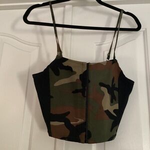 Like Angel  Camouflage Bustier, Size Large, Color Green Multi Color NWT